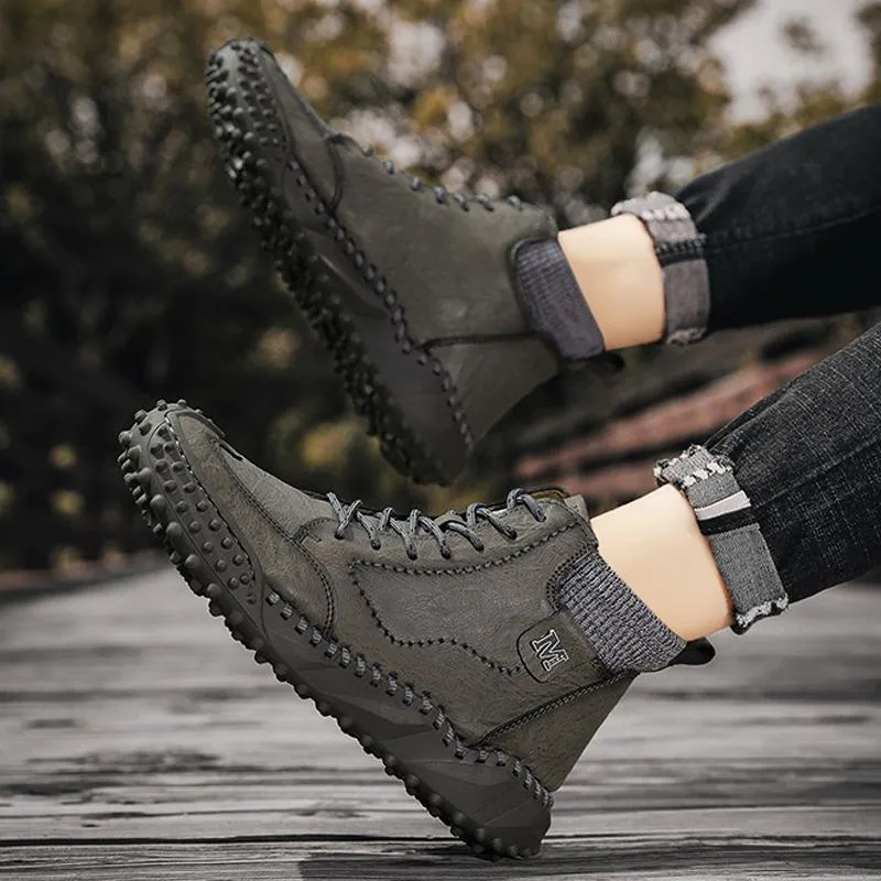 Retro ankle boots for men - anti-slip and comfort