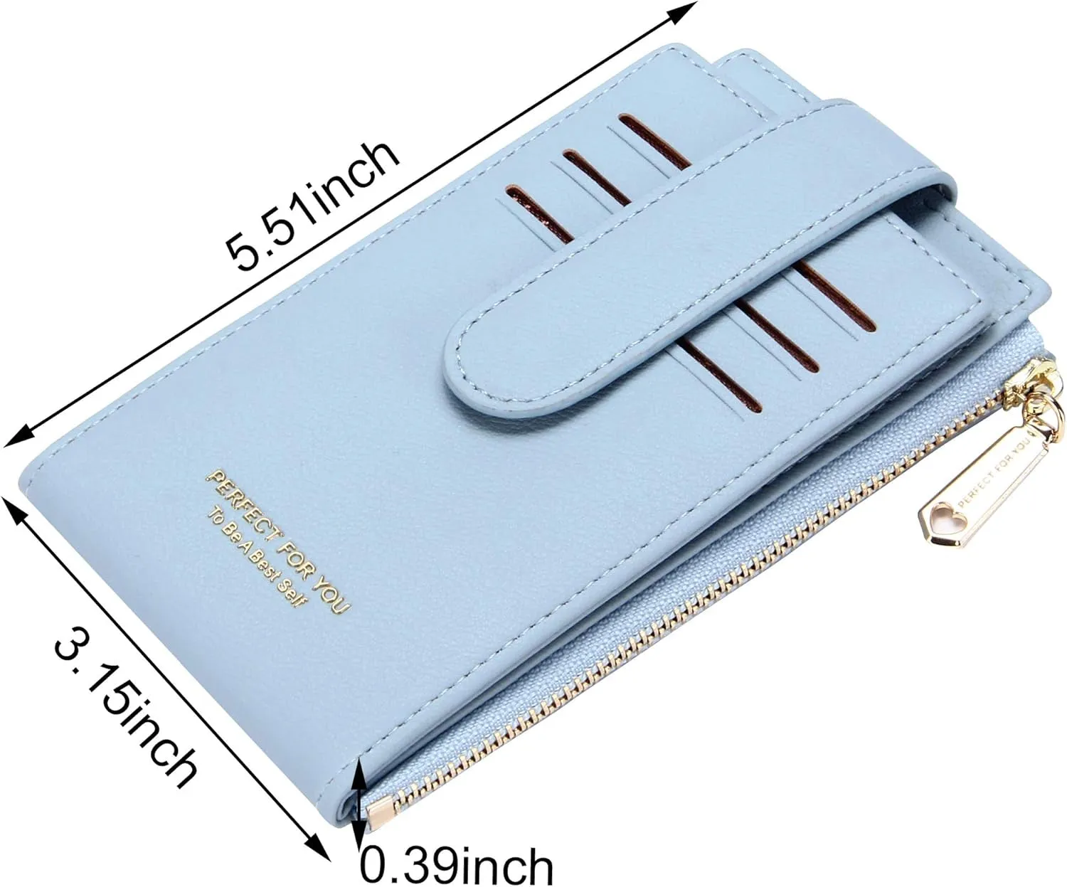 RFID Card Holder Wallet for Women Slim Wallets Bifold Multi Card Case Zipper Coin Purse