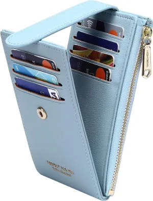 RFID Card Holder Wallet for Women Slim Wallets Bifold Multi Card Case Zipper Coin Purse