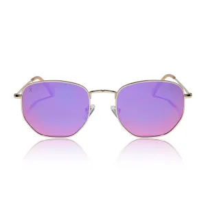 roxbury - gold   candy pink mirror polarized sunglasses