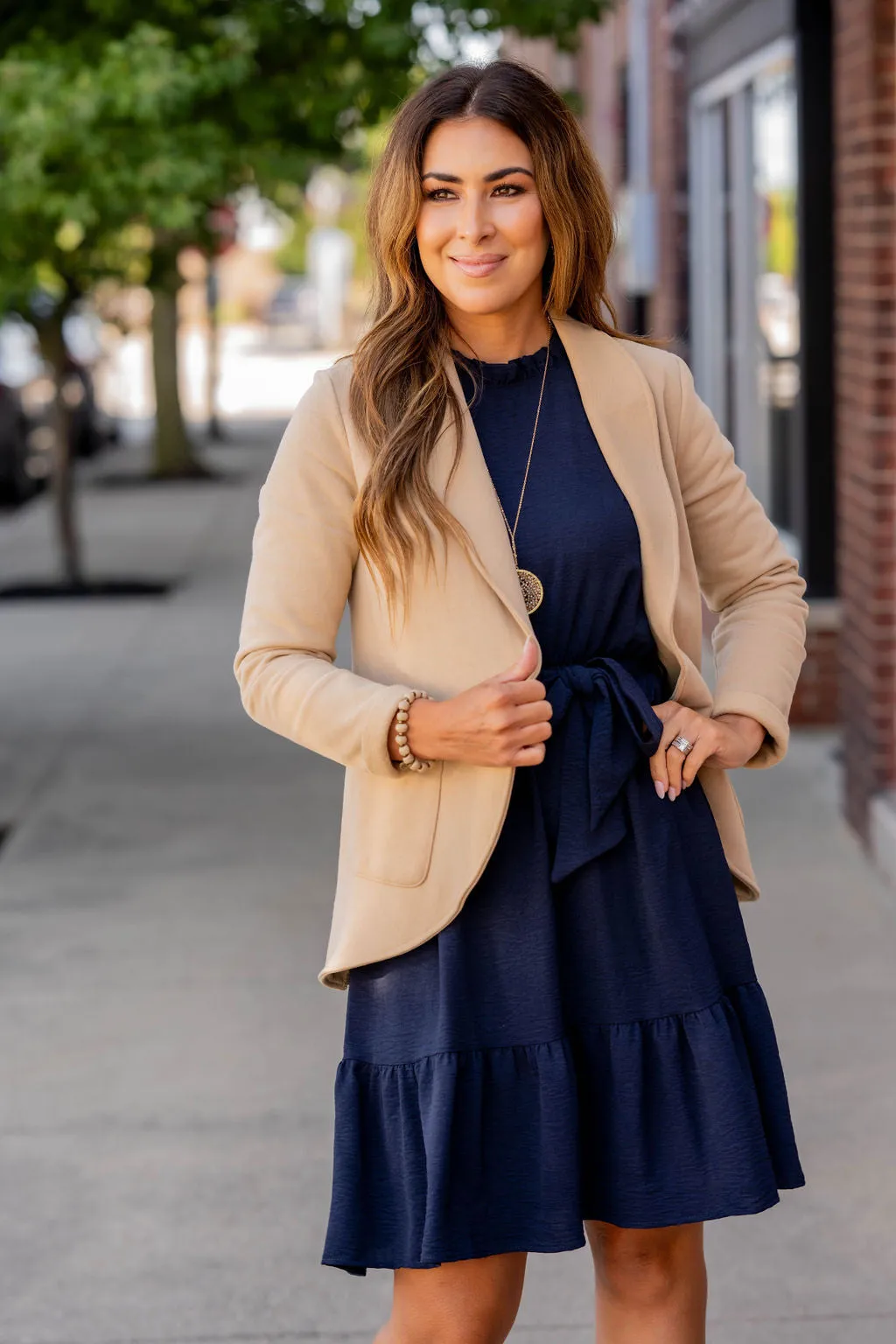 Ruffle Trim Tie Tank Dress