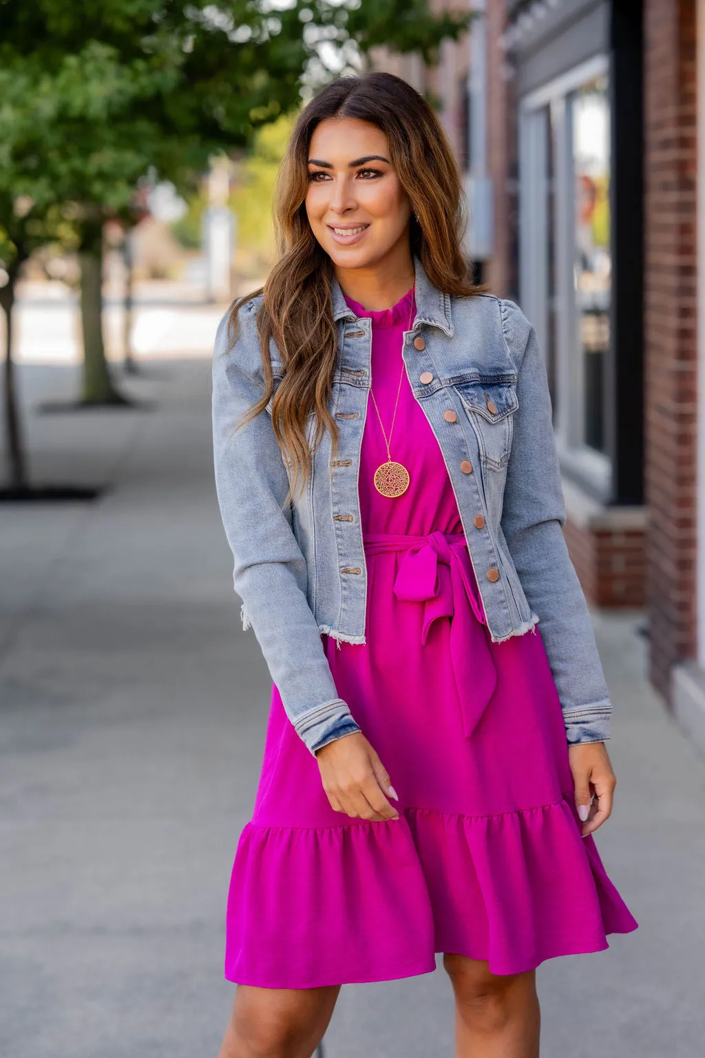Ruffle Trim Tie Tank Dress