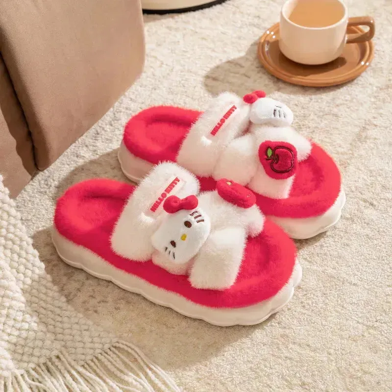 Sanrio Plush Cross Fluffy Slippers