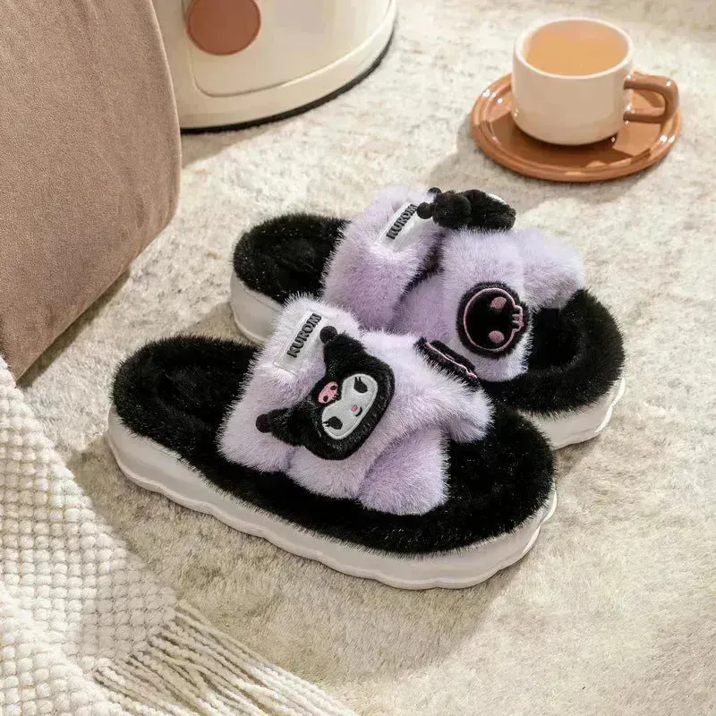 Sanrio Plush Cross Fluffy Slippers