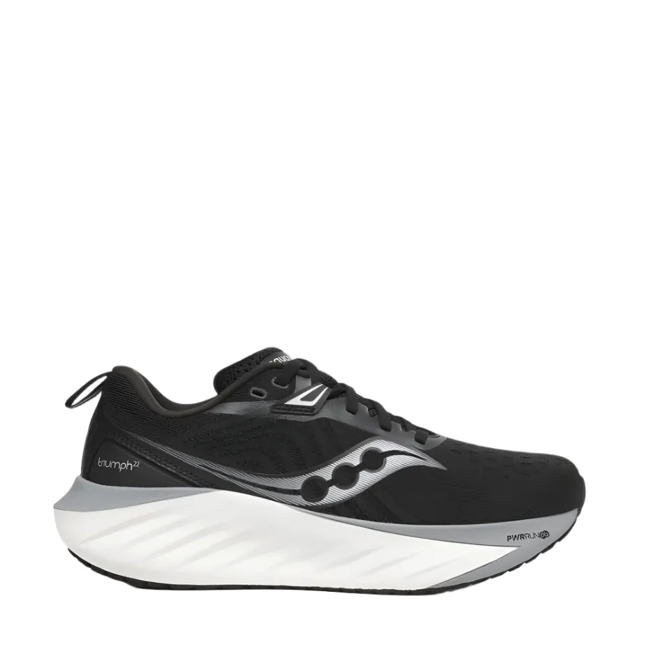Saucony Men's Triumph 22 Running Shoes in Black/White - Online Exclusive