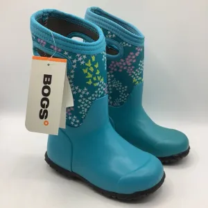Size 11: Bogs YORK Turquoise Lower Yellow White Star Print Upper Insulated Rated -4F Rain Boots NEW