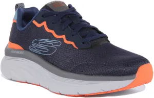 Skechers D Lux Walker In Navy Orange For Men