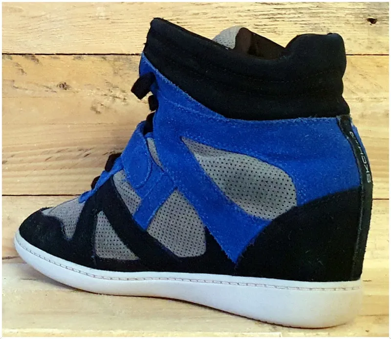 Skechers SKCH 3 Wedge Hi Suede Trainers UK6.5/US9.5/EU39.5 SN48136 Black/Blue