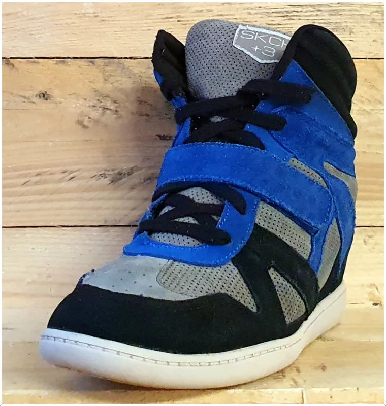 Skechers SKCH 3 Wedge Hi Suede Trainers UK6.5/US9.5/EU39.5 SN48136 Black/Blue