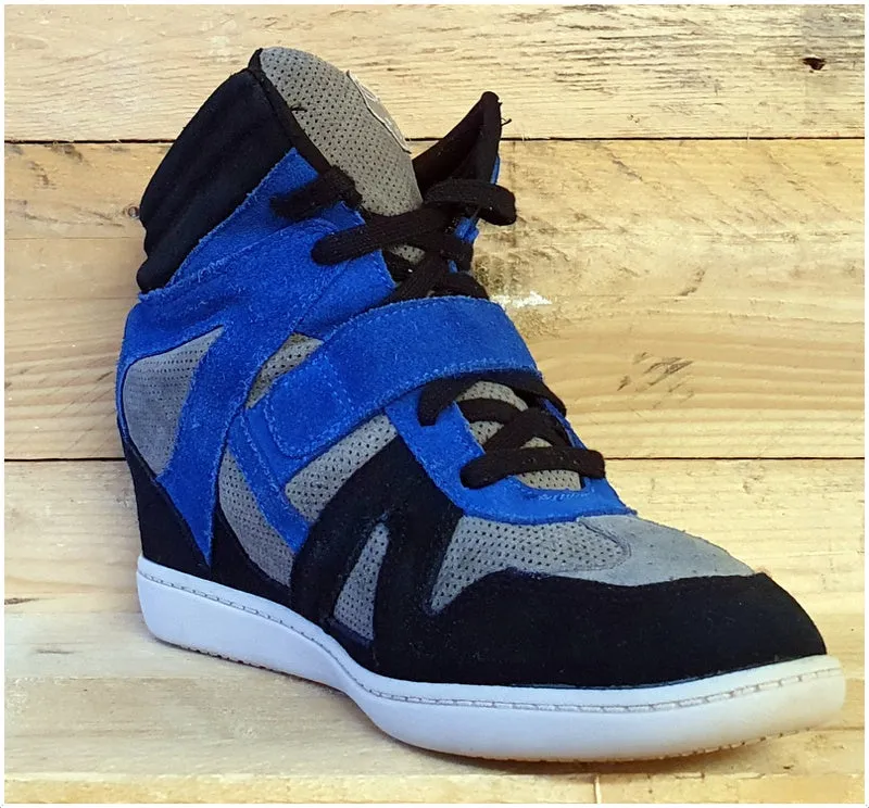Skechers SKCH 3 Wedge Hi Suede Trainers UK6.5/US9.5/EU39.5 SN48136 Black/Blue