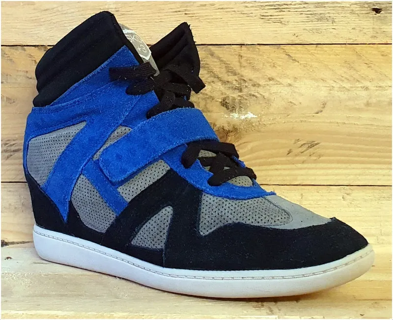 Skechers SKCH 3 Wedge Hi Suede Trainers UK6.5/US9.5/EU39.5 SN48136 Black/Blue