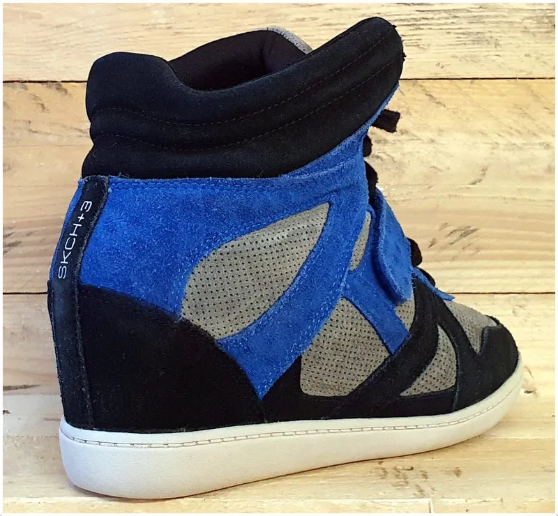 Skechers SKCH 3 Wedge Hi Suede Trainers UK6.5/US9.5/EU39.5 SN48136 Black/Blue