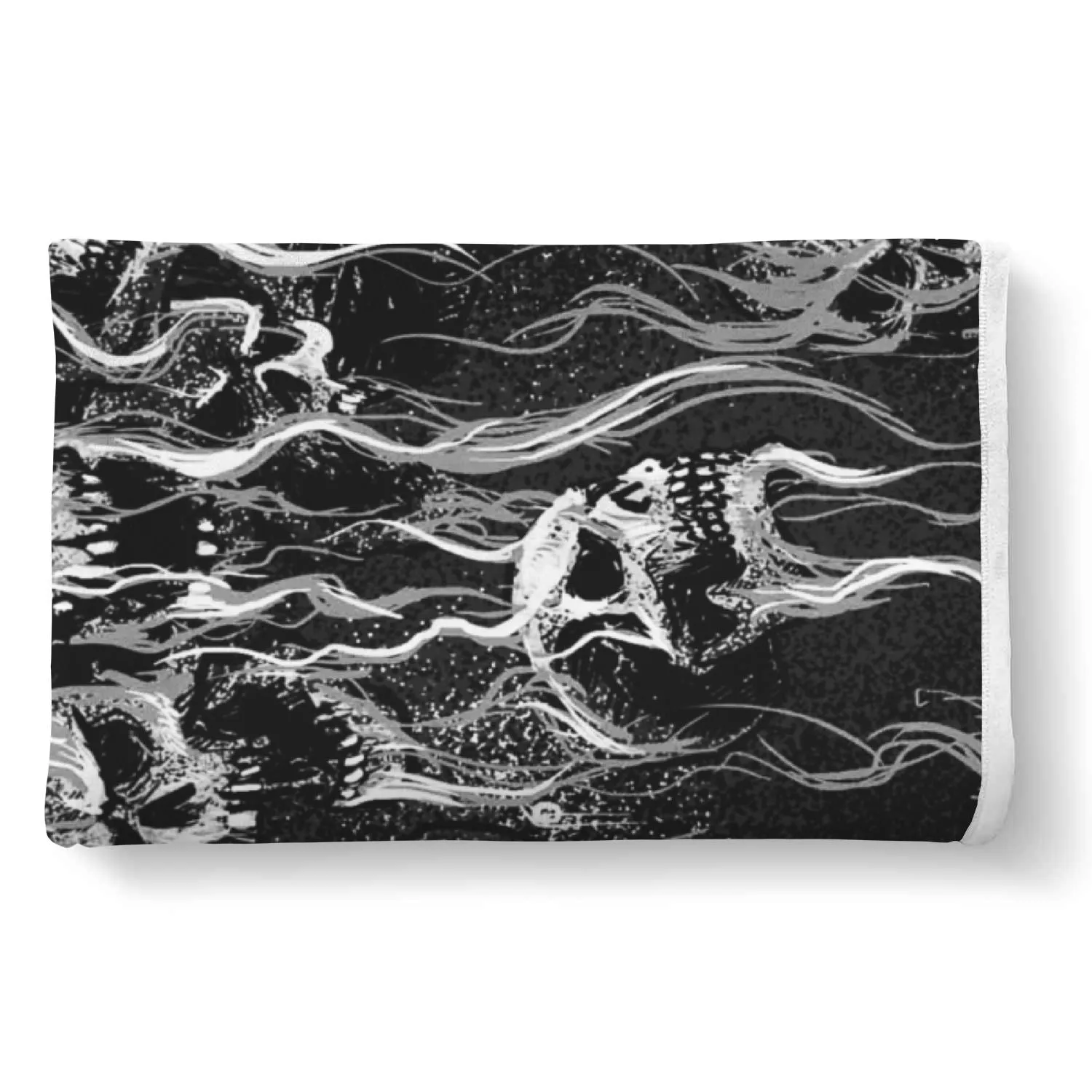 Smoke Skull Sherpa Blanket Black And White Version