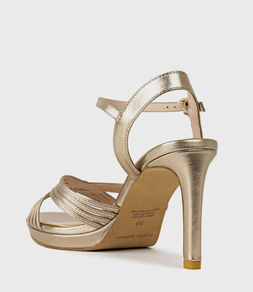SONA90 Cross Strap Platform Sandal in Rosegold