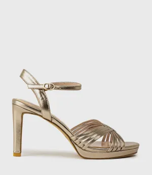 SONA90 Cross Strap Platform Sandal in Rosegold