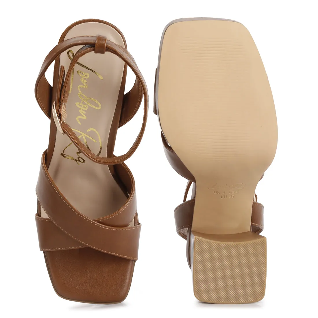 Stacked Block Heel Sandals