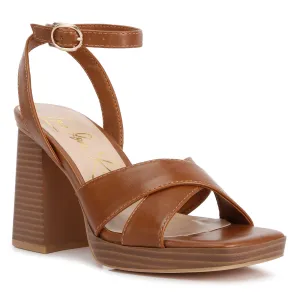 Stacked Block Heel Sandals