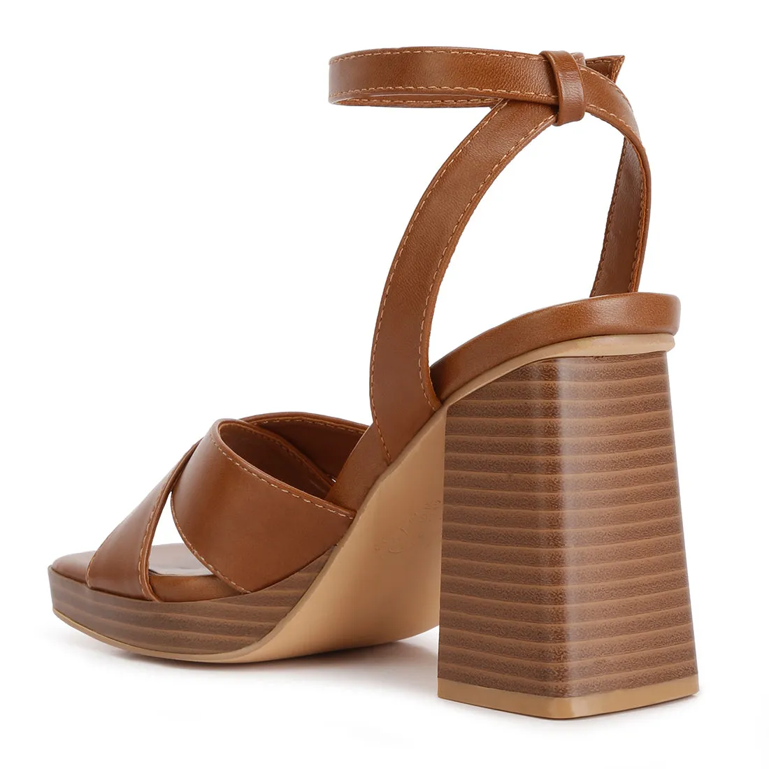 Stacked Block Heel Sandals