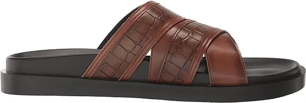 Stacy Adams Men's Mondo Cross Strap Slide Sandals  Color Cognac Size 8M