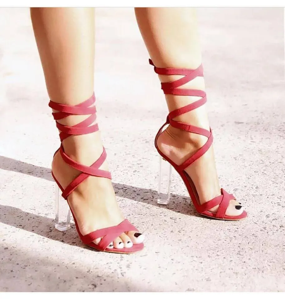 Straps Cross Open Toe Stiletto High Heel Sandals
