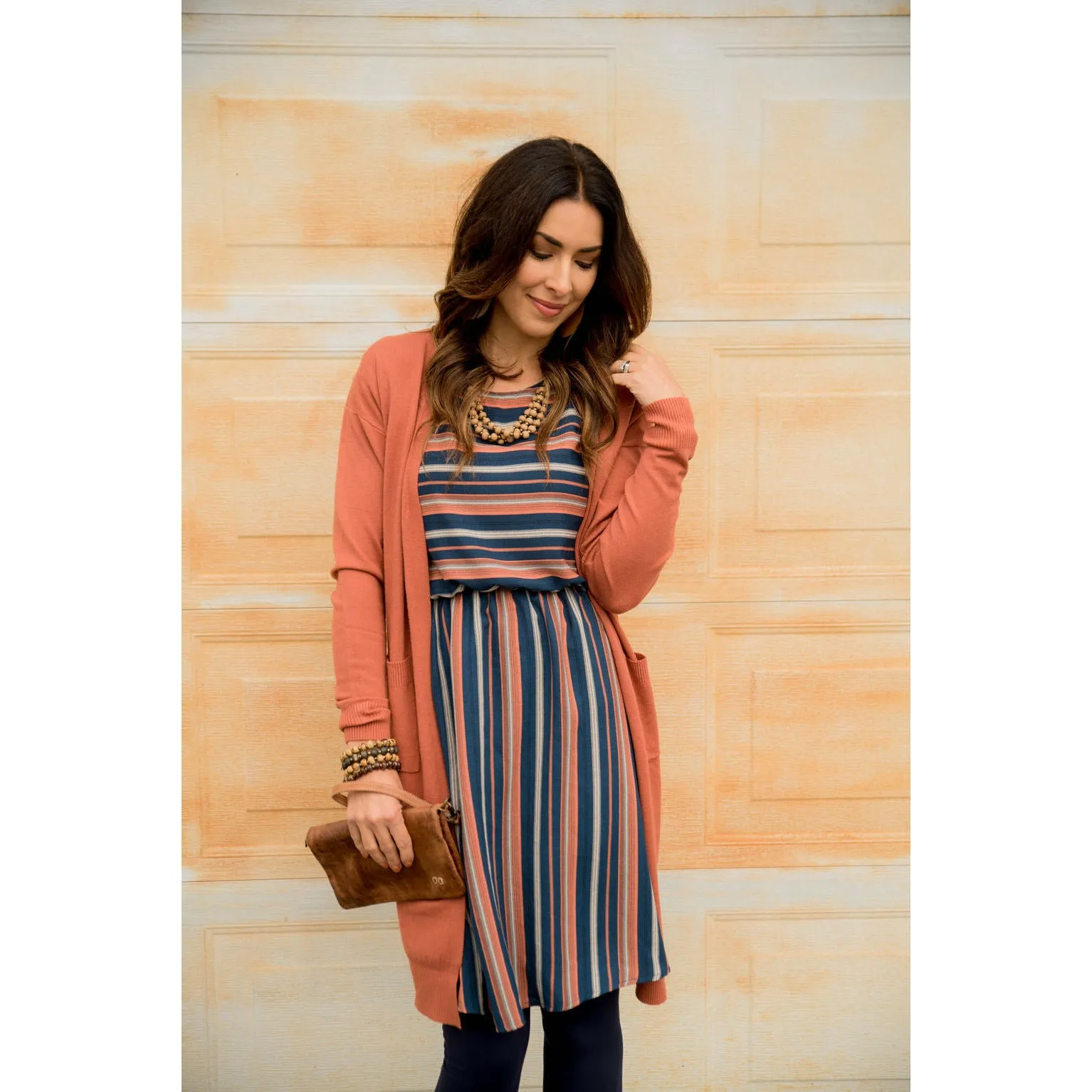 Striped Double Flutter Dress