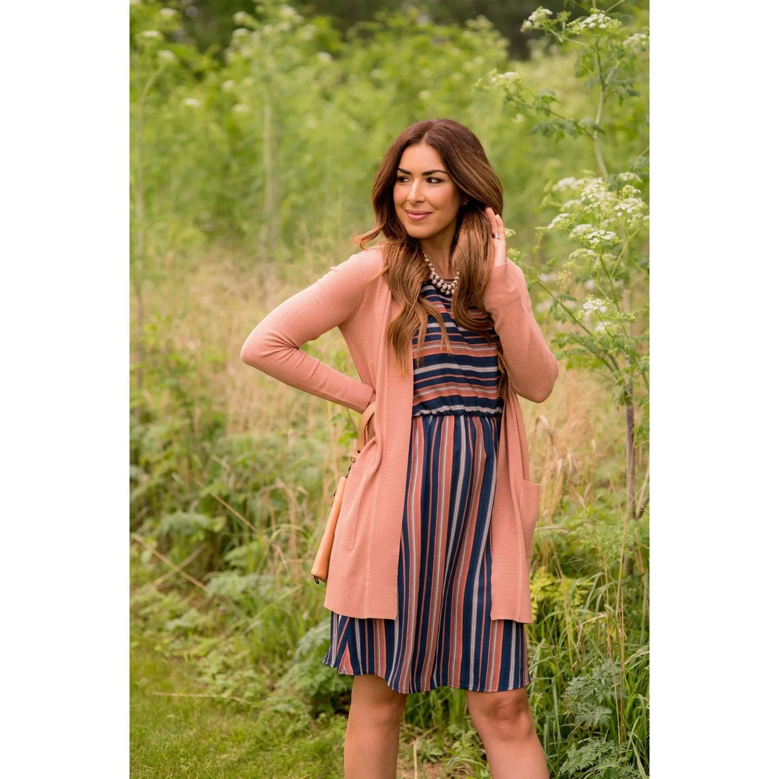 Striped Double Flutter Dress