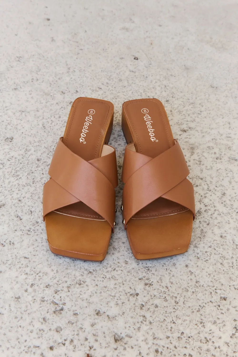Strolling Wooden Clog Mule in Brown