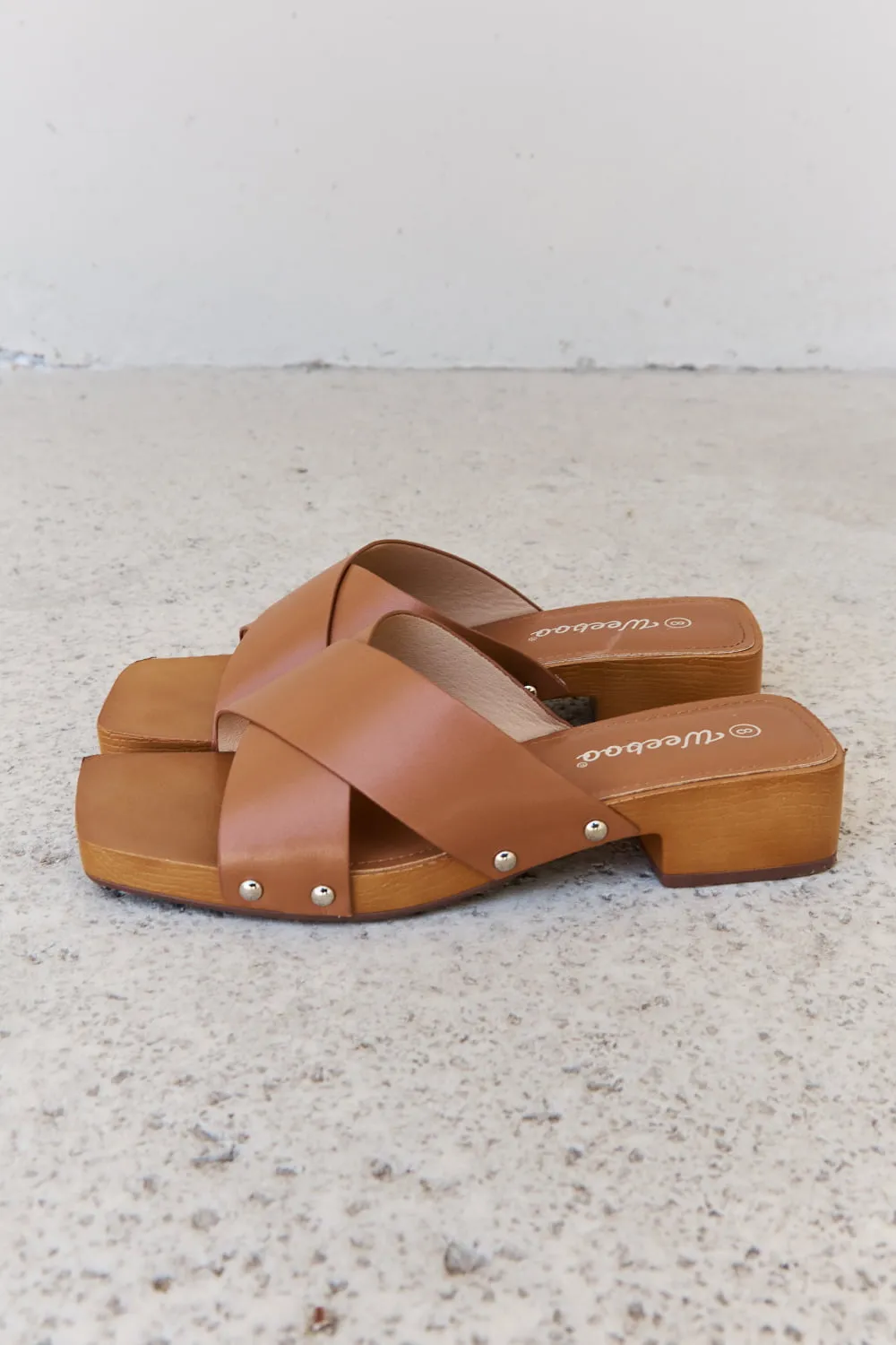 Strolling Wooden Clog Mule in Brown