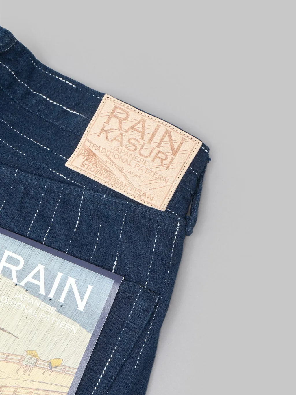 Studio D'artisan D1885 14oz "Rain" Kasuri Tapered Jeans