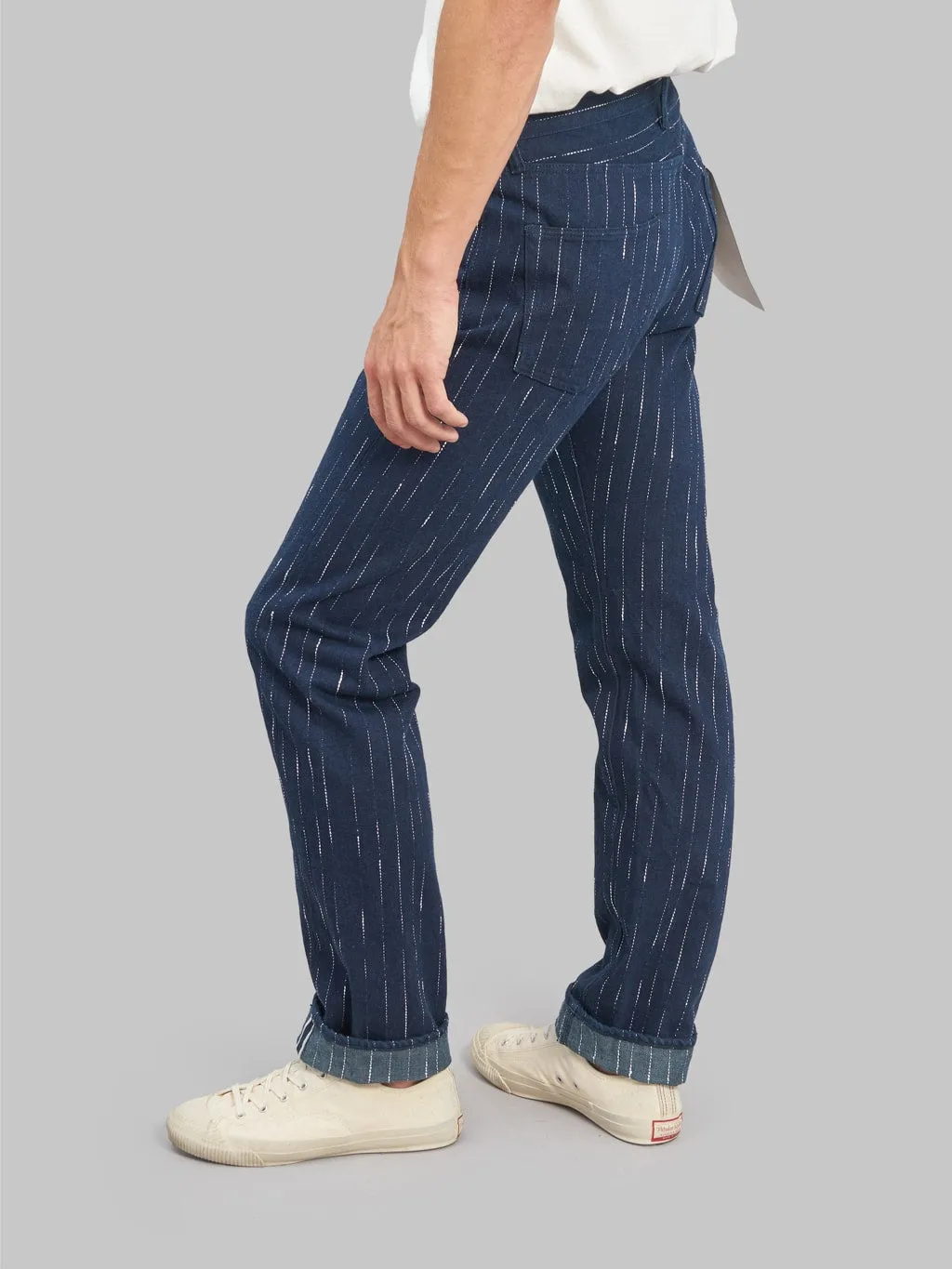 Studio D'artisan D1885 14oz "Rain" Kasuri Tapered Jeans