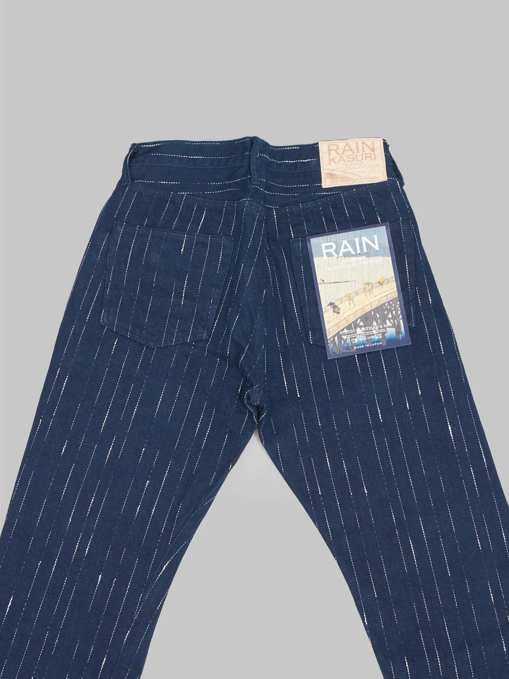 Studio D'artisan D1885 14oz "Rain" Kasuri Tapered Jeans