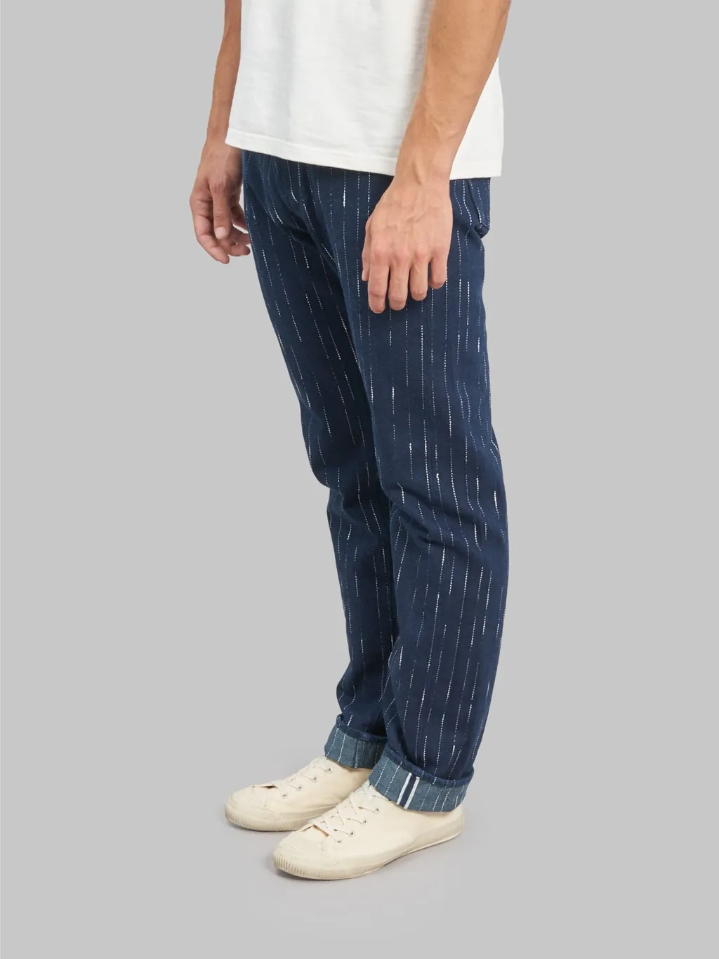 Studio D'artisan D1885 14oz "Rain" Kasuri Tapered Jeans