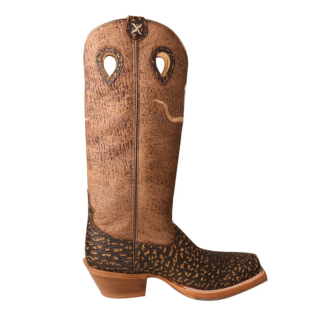 'Twisted X' Men's 16" Buckaroo Western - Roca Chocolate / Craquel Cafe