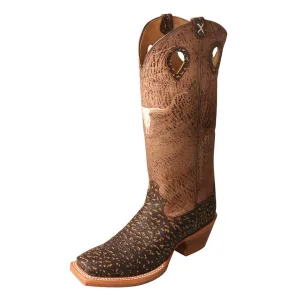 'Twisted X' Men's 16" Buckaroo Western - Roca Chocolate / Craquel Cafe