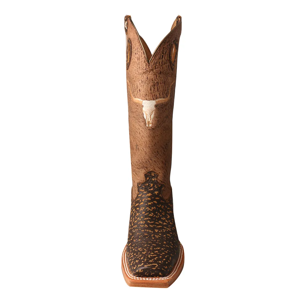 'Twisted X' Men's 16" Buckaroo Western - Roca Chocolate / Craquel Cafe