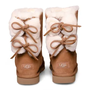 UGG Classic Double Bow Short Chestnut Boots - Women's