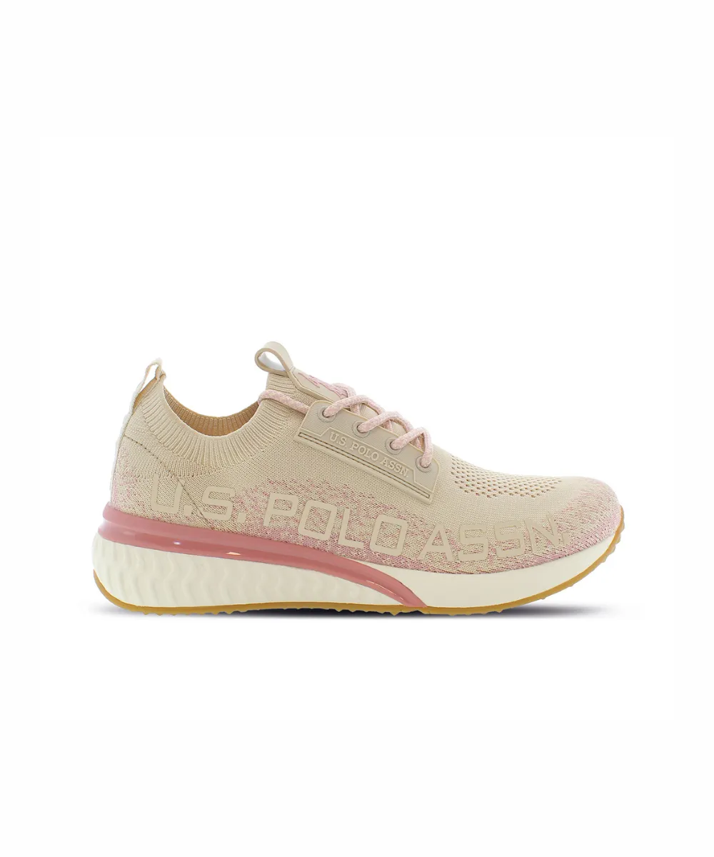 US POLO WOMENS TRAINERS RUNNING IN TEXTILE KNITTED MATERIAL