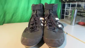 Used Adidas HVC 2 Wrestling Men's 12 1/2 MMA Boxing Black w/White Gum Shoes