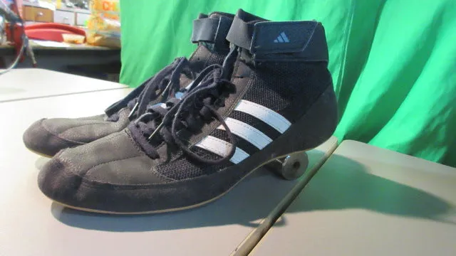 Used Adidas HVC 2 Wrestling Men's 12 1/2 MMA Boxing Black w/White Gum Shoes