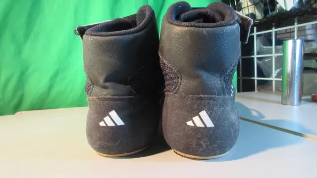 Used Adidas HVC 2 Wrestling Men's 12 1/2 MMA Boxing Black w/White Gum Shoes