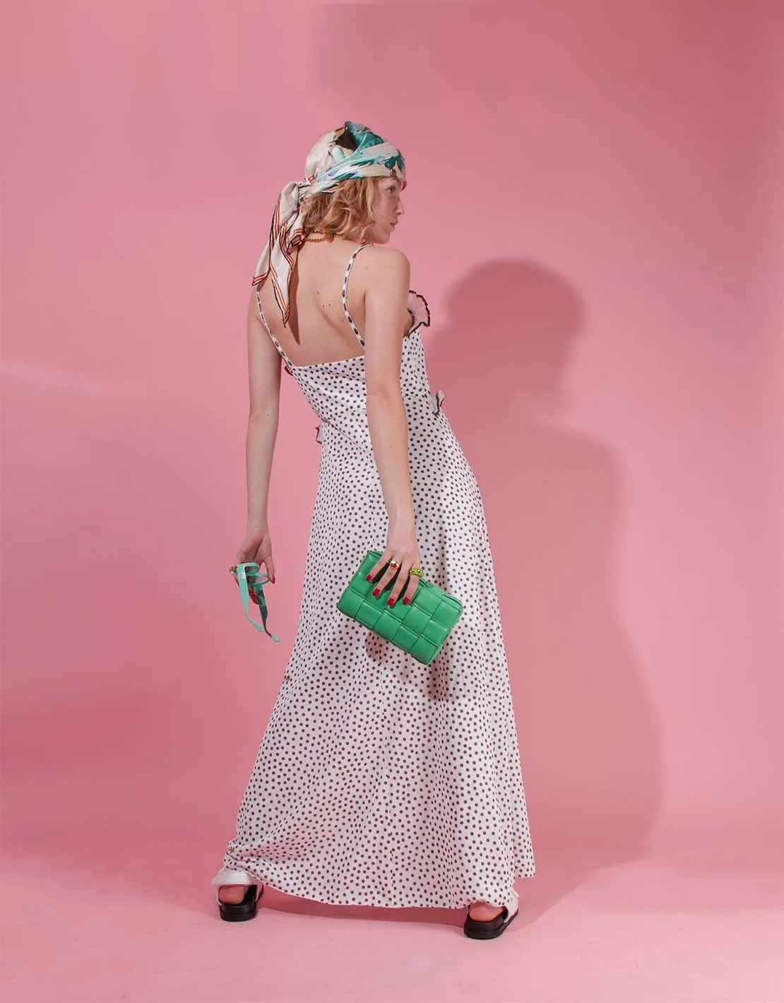 Vintage long dotted dress