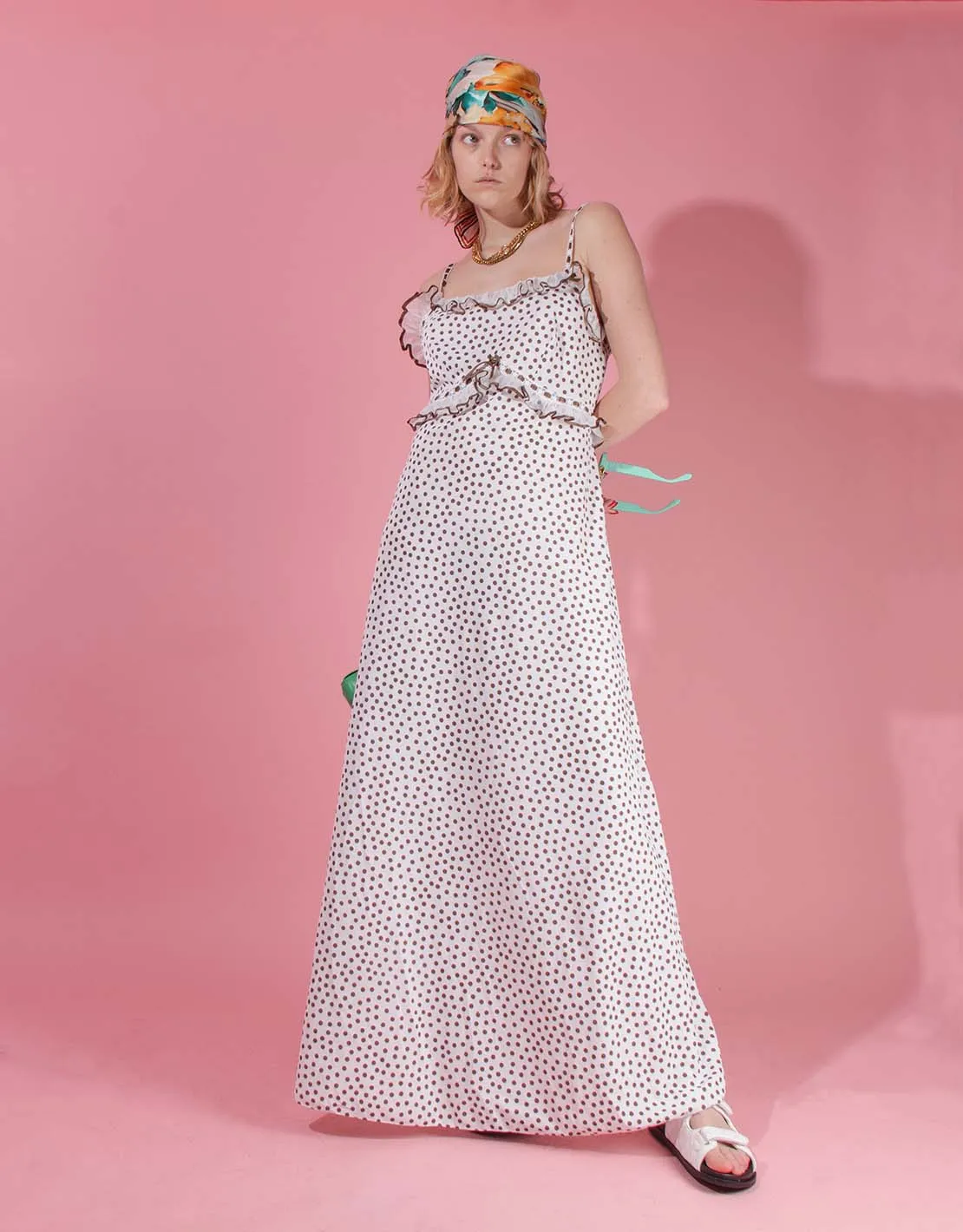 Vintage long dotted dress
