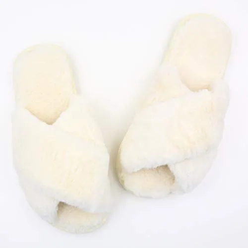 Women's Fuzzy Slippers（Beige）