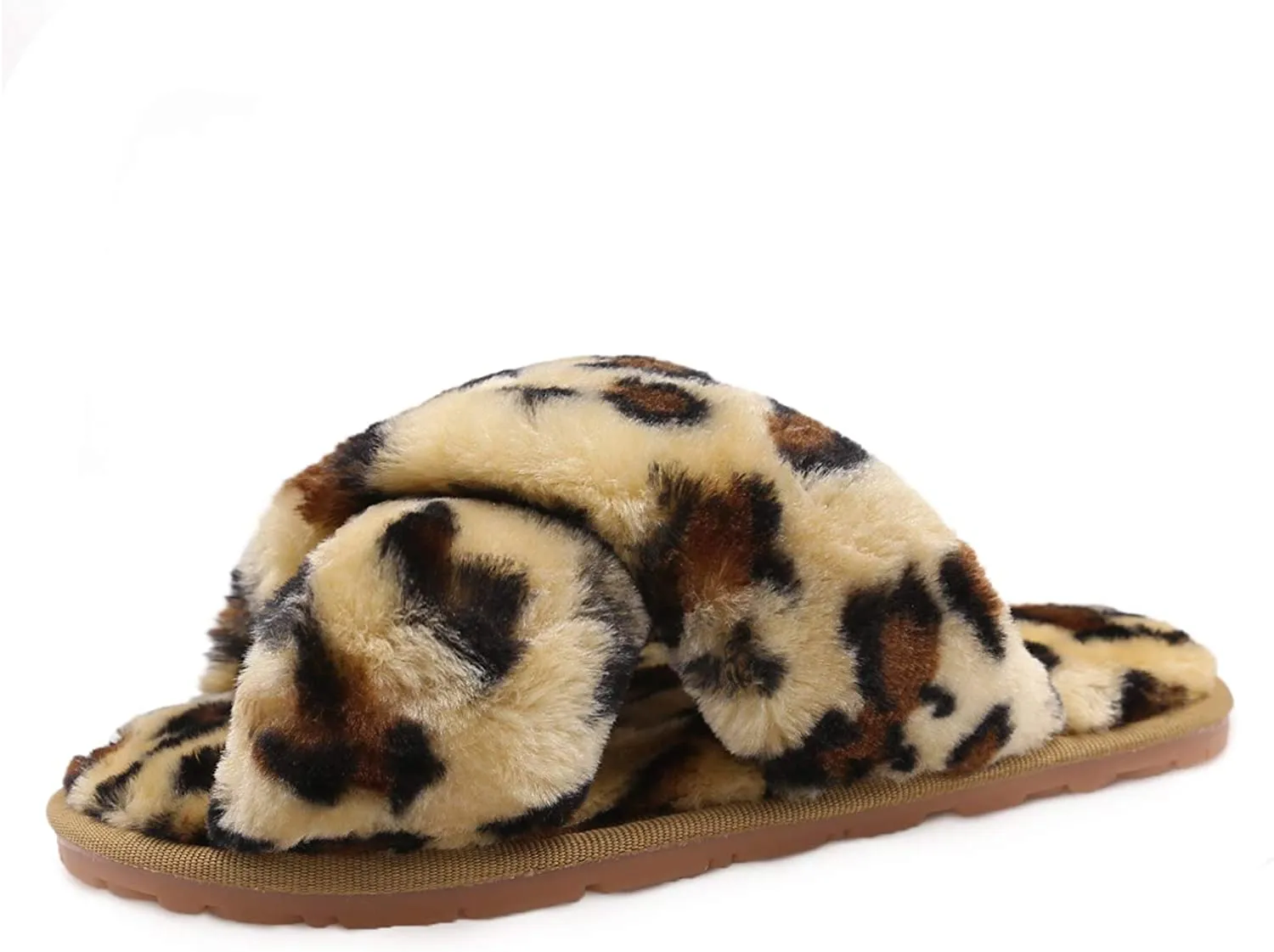 Women's Fuzzy Slippers（Brown Leopard）