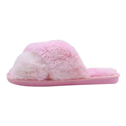 Women's Fuzzy Slippers（Gradient Pink）