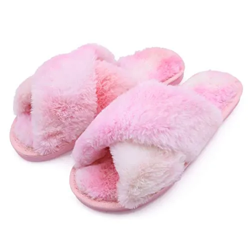 Women's Fuzzy Slippers（Gradient Pink）