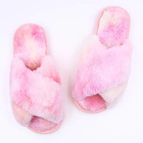 Women's Fuzzy Slippers（Gradient Pink）