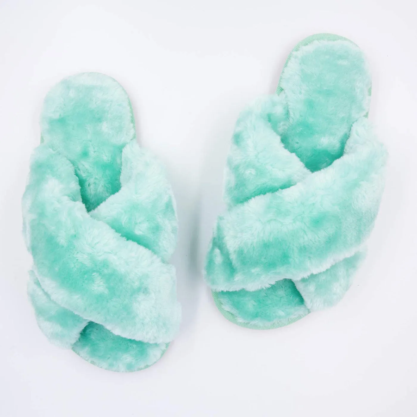 Women's Fuzzy Slippers（Mint Green）