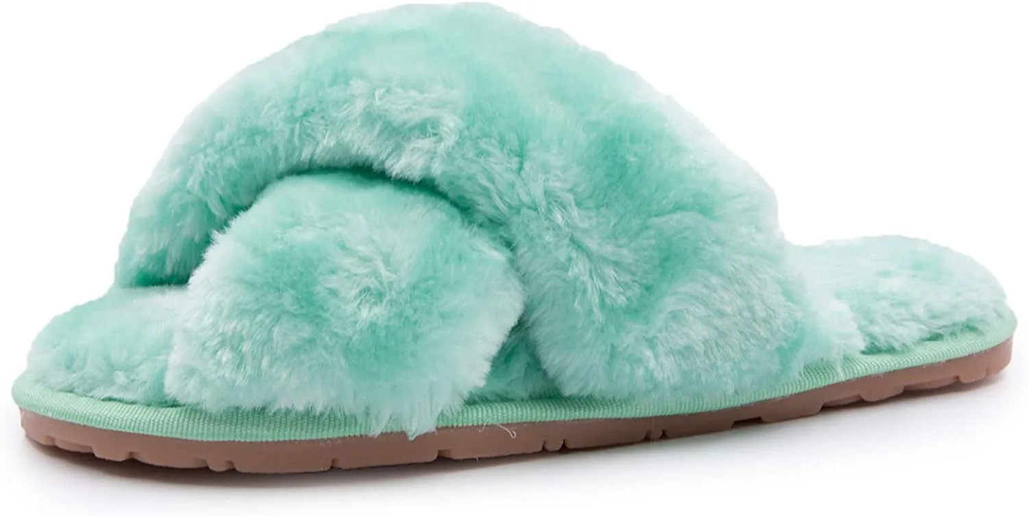 Women's Fuzzy Slippers（Mint Green）