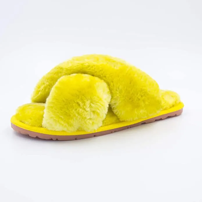 Women's Fuzzy Slippers（Yellow）